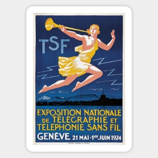 Exposition Nationale de Télégraphie et Télephonie sans fil Genève  Year: 1924 Sticker